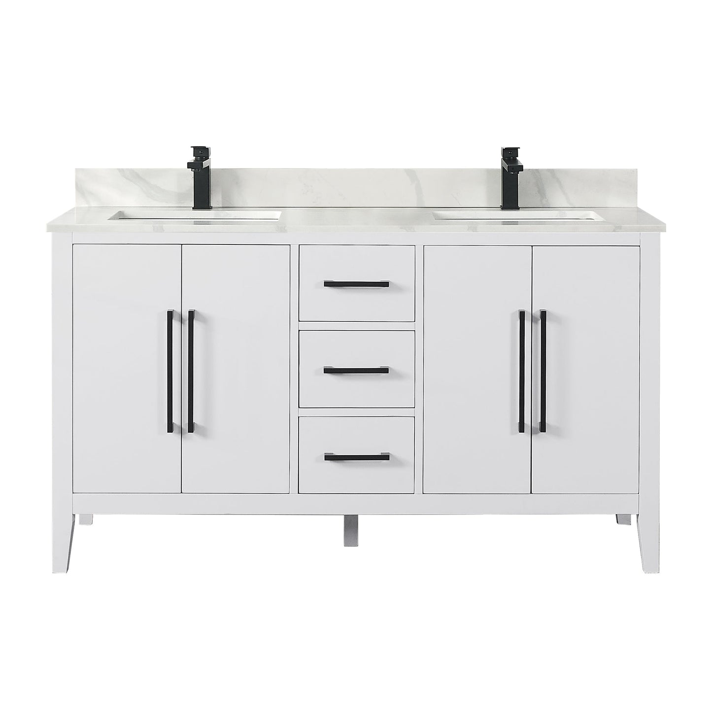 Altair Designs Laurel 60" double vanity with top - 558060-WF-CWQ-NM
