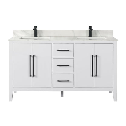 Altair Designs Laurel 60" double vanity with top - 558060-WF-CWQ-NM