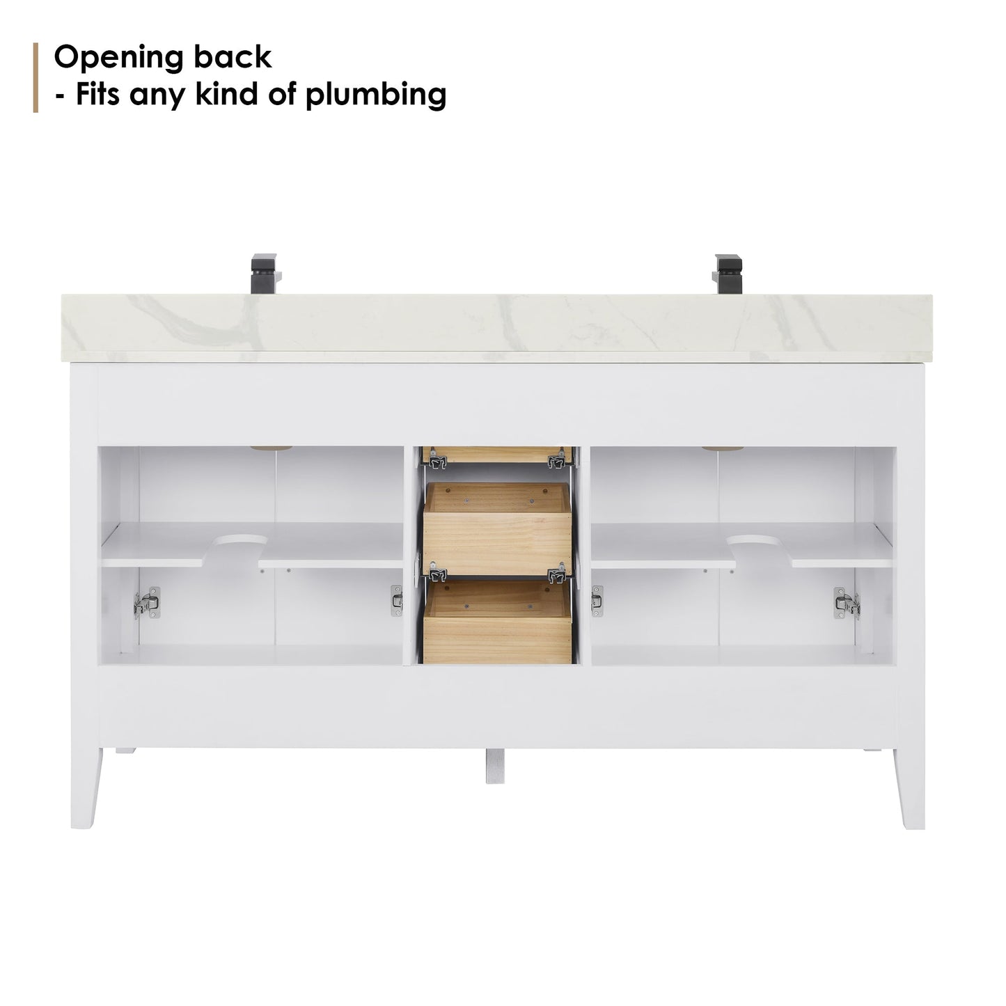 Altair Designs Laurel 60" double vanity with top - 558060-WF-CWQ-NM