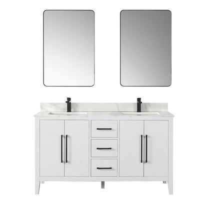 Altair Designs Laurel 60" double vanity with top - 558060-WF-CWQ-NM