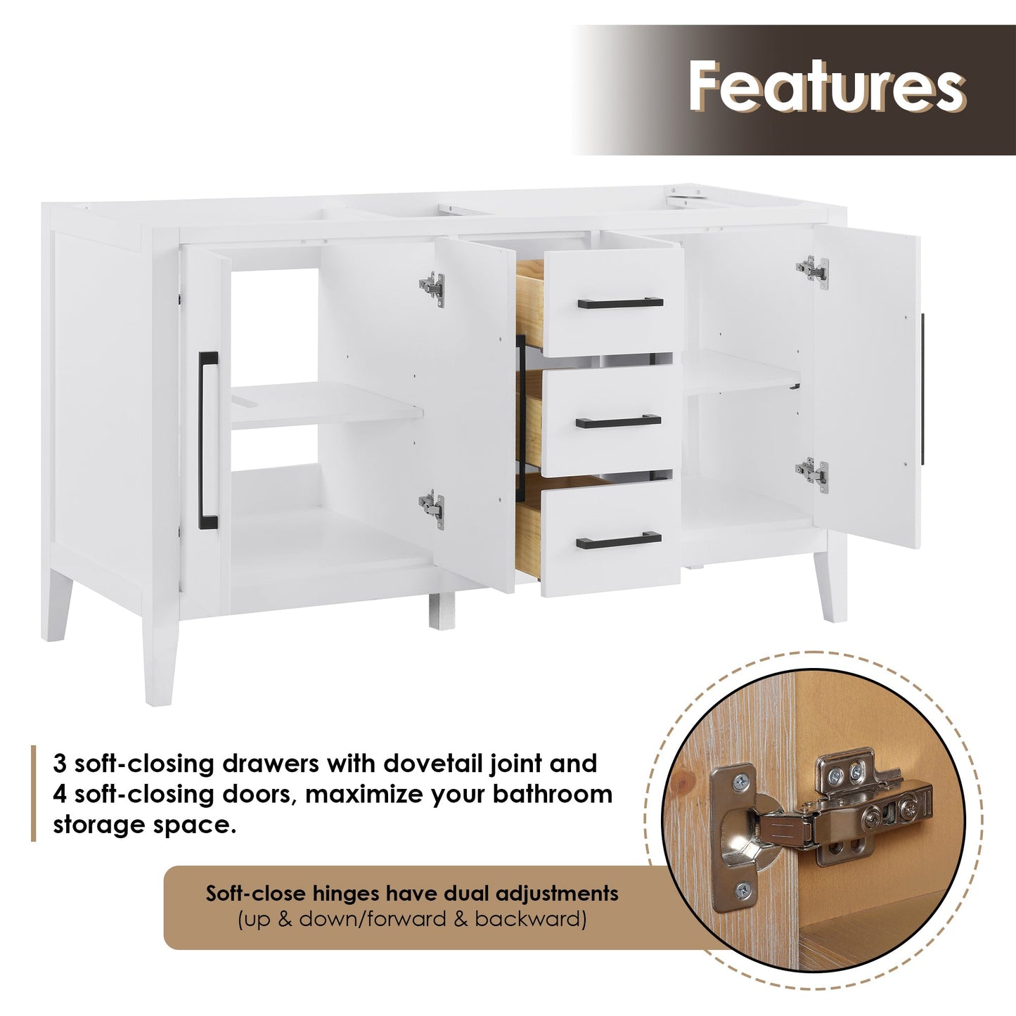 Altair Designs Laurel 60" double vanity with top - 558060-WF-CWQ-NM