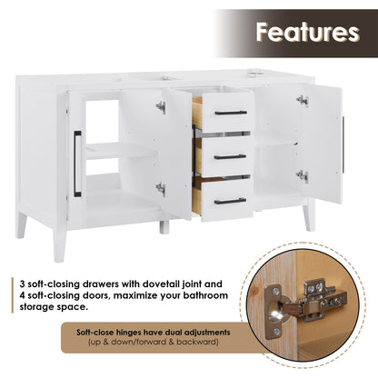 Altair Designs Laurel 60" double vanity with top - 558060-WF-CWQ-NM