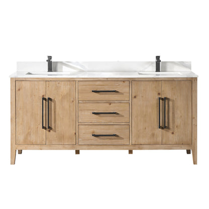 Altair Designs Laurel 72" double vanity with top - 558072-WH-CWQ-NM