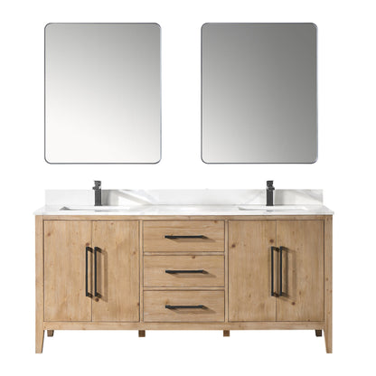 Altair Designs Laurel 72" double vanity with top - 558072-WH-CWQ-NM
