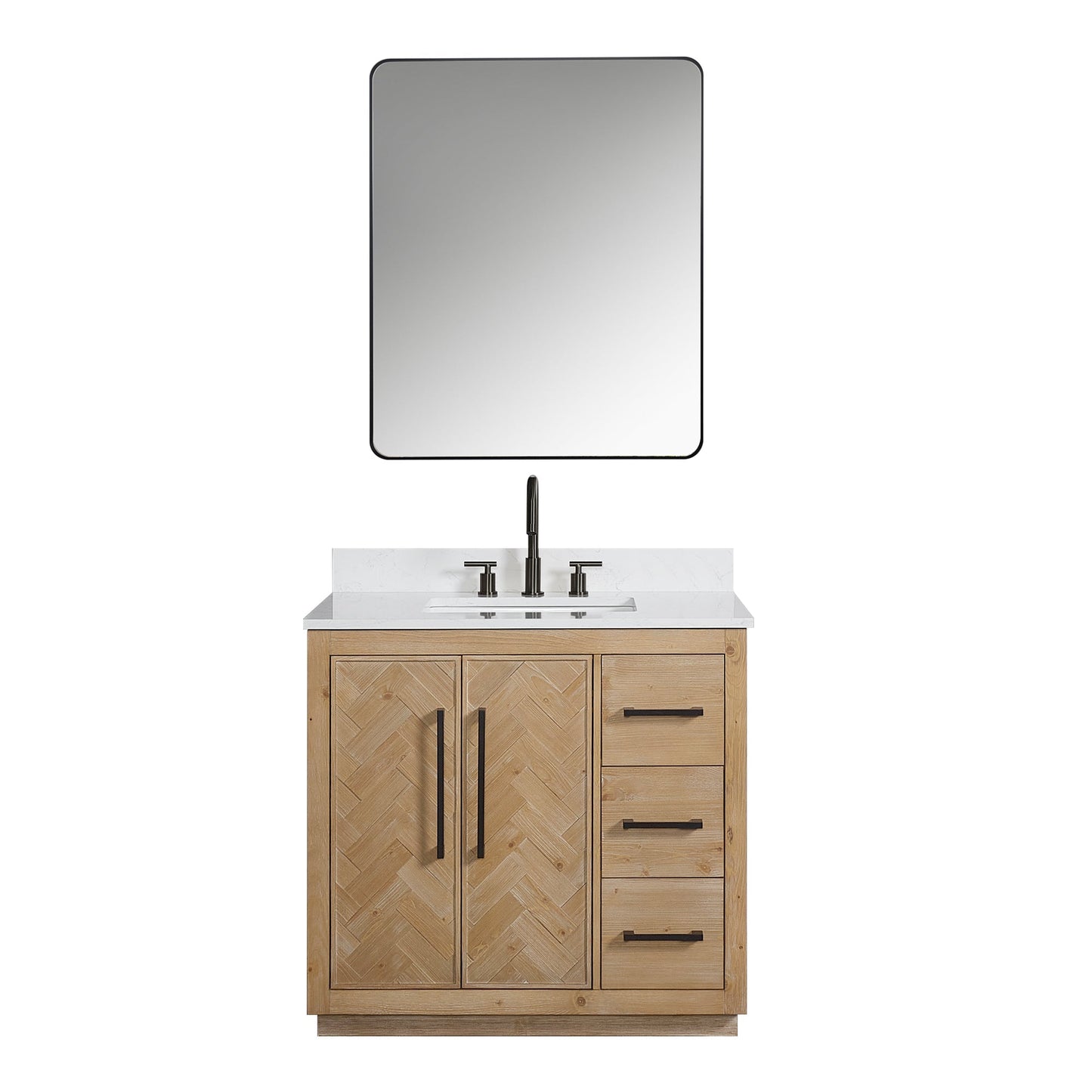 Altair Designs Bellavia 36" single vanity with top - 559036-WF-GW-NM