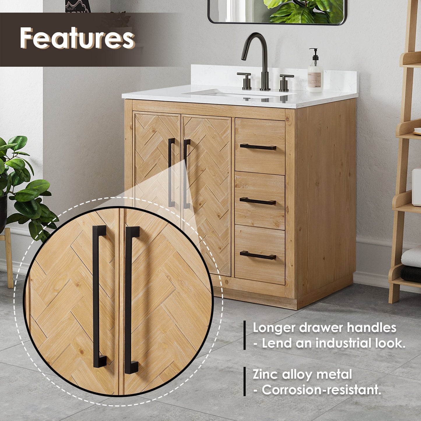 Altair Designs Bellavia 36" single vanity with top - 559036-WF-GW-NM