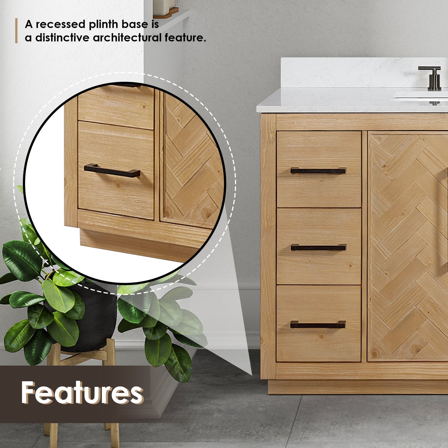 Altair Designs Bellavia 48" single vanity with top - 559048-WF-GW-NM