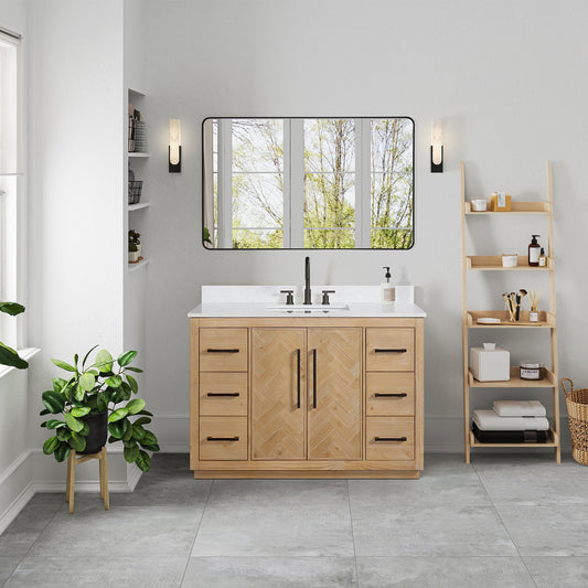 Altair Designs Bellavia 48" single vanity with top - 559048-WF-GW-NM