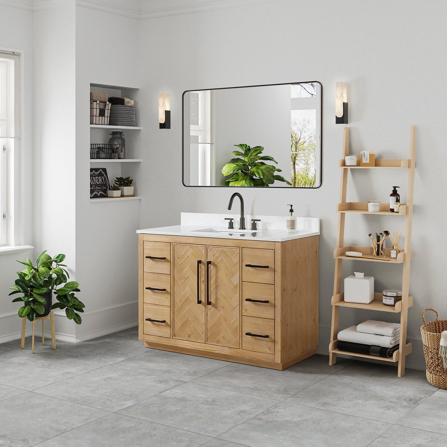 Altair Designs Bellavia 48" single vanity with top - 559048-WF-GW-NM