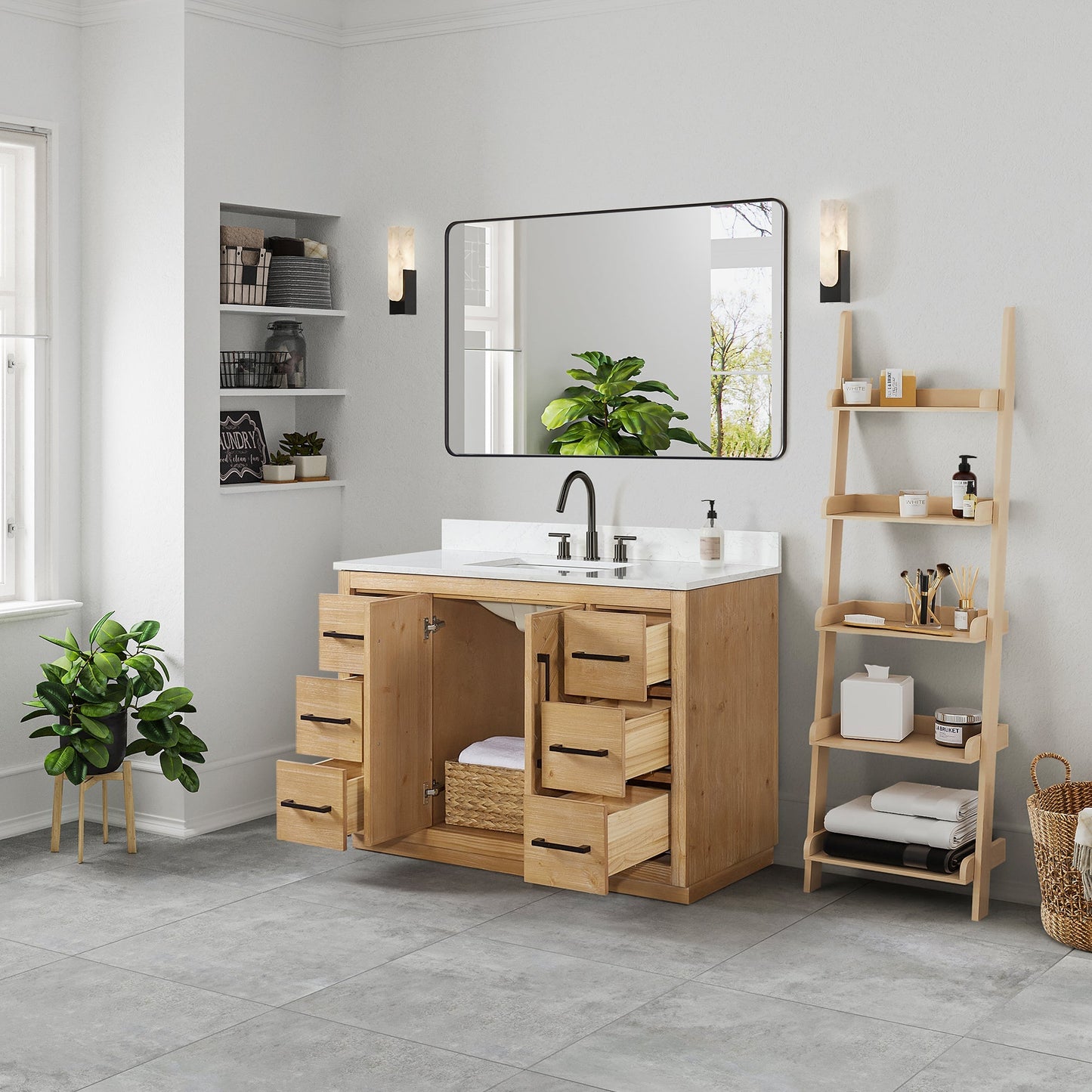 Altair Designs Bellavia 48" single vanity with top - 559048-WF-GW-NM