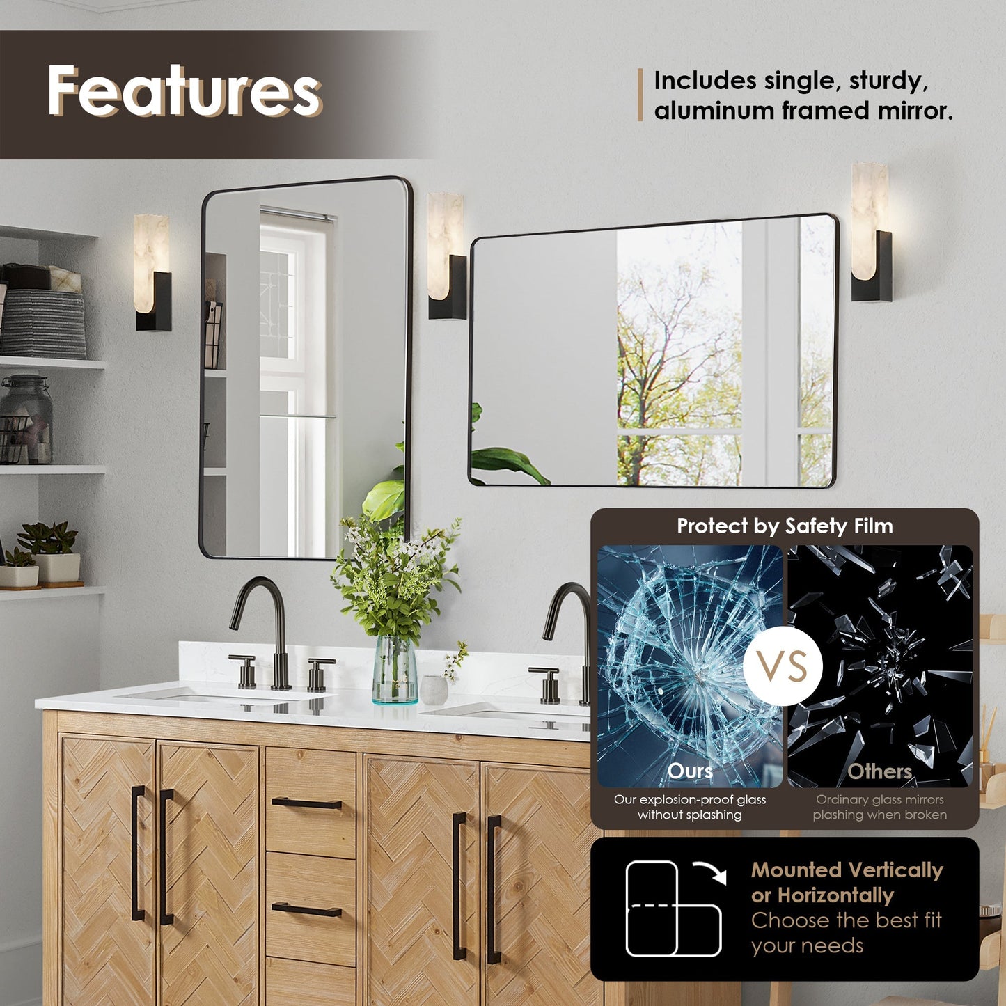 Altair Designs Bellavia 60" double vanity with top - 559060-WF-GW-NM