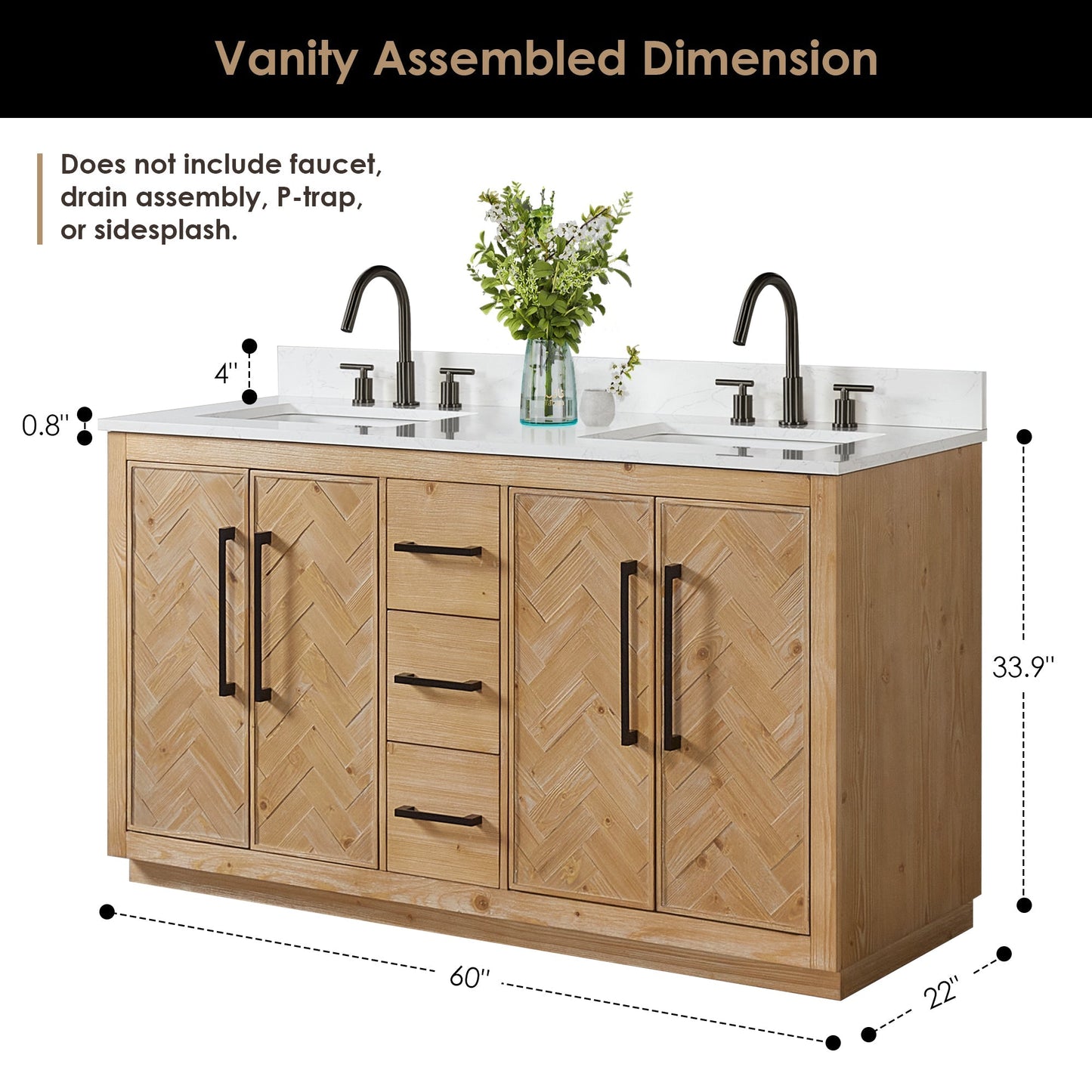 Altair Designs Bellavia 60" double vanity with top - 559060-WF-GW-NM