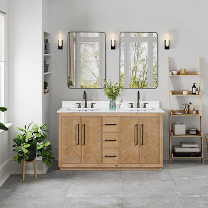 Altair Designs Bellavia 60" double vanity with top - 559060-WF-GW-NM