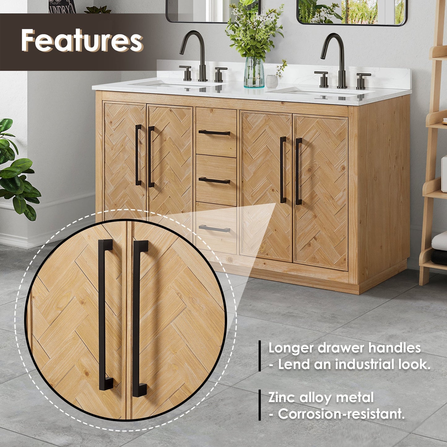 Altair Designs Bellavia 60" double vanity with top - 559060-WF-GW-NM