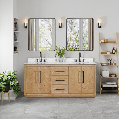Altair Designs Bellavia 72" double vanity with top - 559072-WF-GW-NM