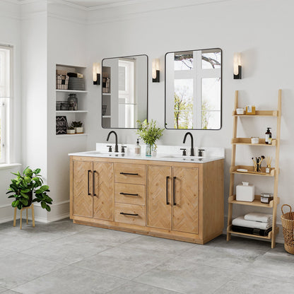 Altair Designs Bellavia 72" double vanity with top - 559072-WF-GW-NM