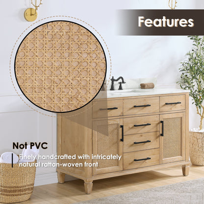 Altair Designs Solana 48" single vanity with top - 560048-WF-CWQ-NM