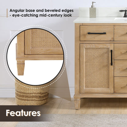 Altair Designs Solana 48" single vanity with top - 560048-WF-CWQ-NM