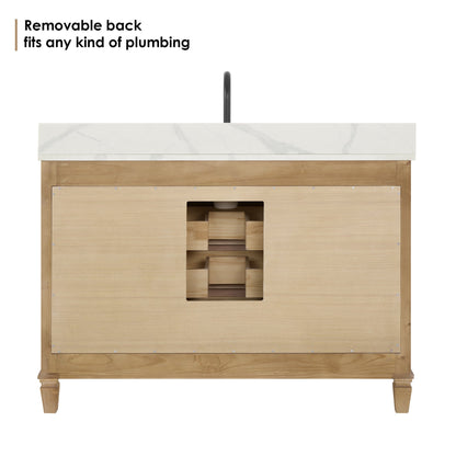 Altair Designs Solana 48" single vanity with top - 560048-WF-CWQ-NM