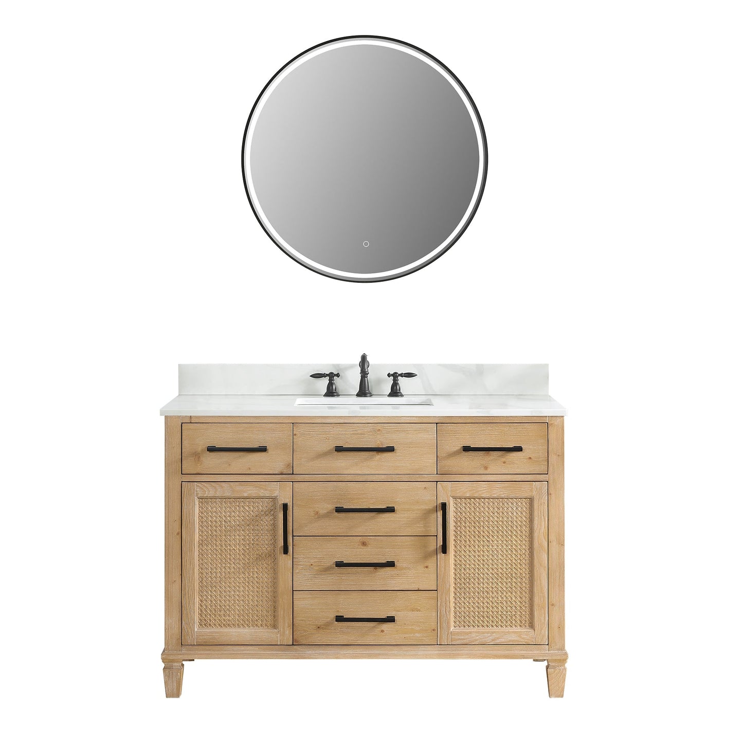 Altair Designs Solana 48" single vanity with top - 560048-WF-CWQ-NM