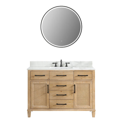 Altair Designs Solana 48" single vanity with top - 560048-WF-CWQ-NM