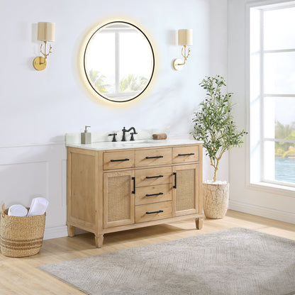 Altair Designs Solana 48" single vanity with top - 560048-WF-CWQ-NM