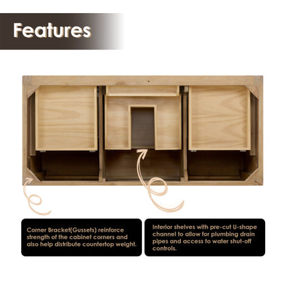 Altair Designs Solana 48" single vanity with top - 560048-WF-CWQ-NM