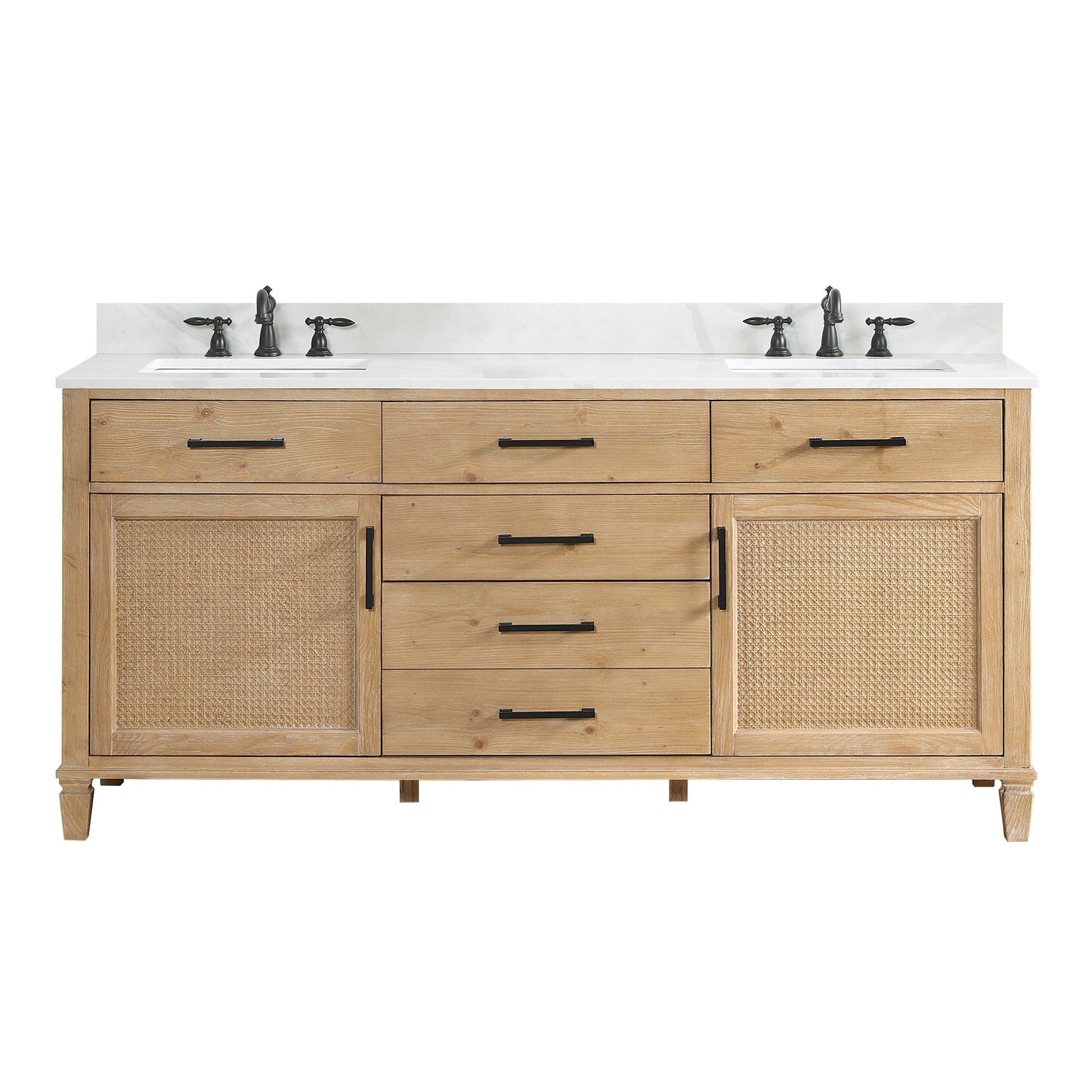 Altair Designs Solana 72" double vanity with top - 560072-WF-CWQ-NM
