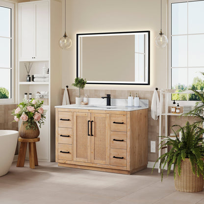 Altair Designs 48" single vanity with top - 561048-LB-CWQ-NM