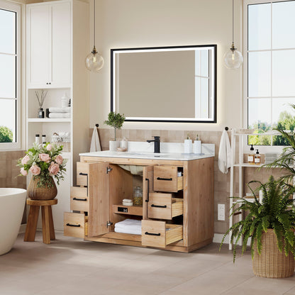 Altair Designs 48" single vanity with top - 561048-LB-CWQ-NM