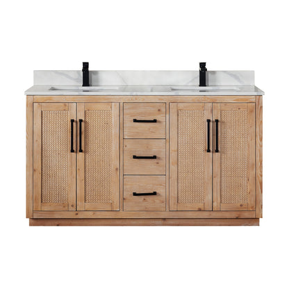 Altair Designs 60" double vanity with top - 561060-LB-CWQ-NM
