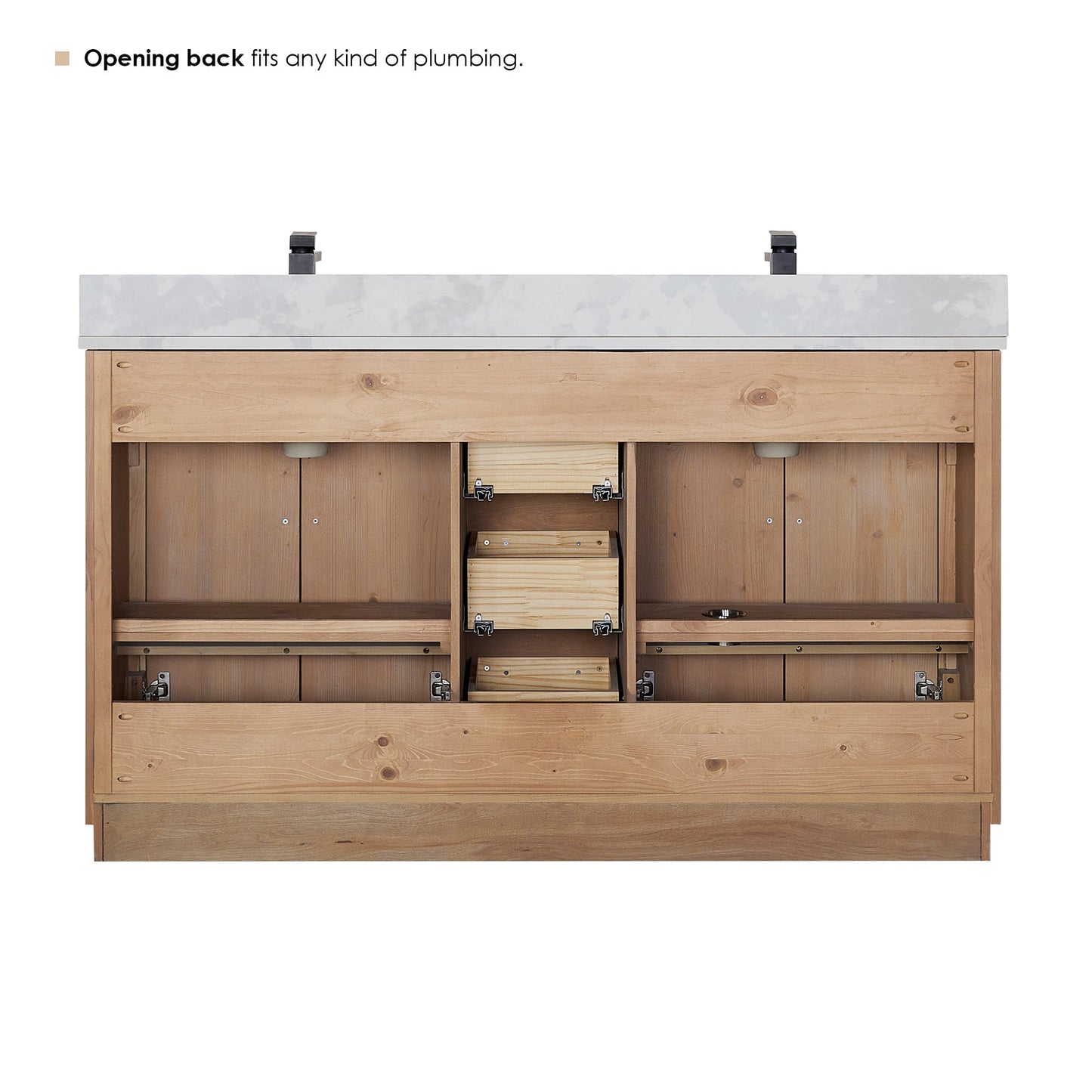 Altair Designs 60" double vanity with top - 561060-LB-CWQ-NM
