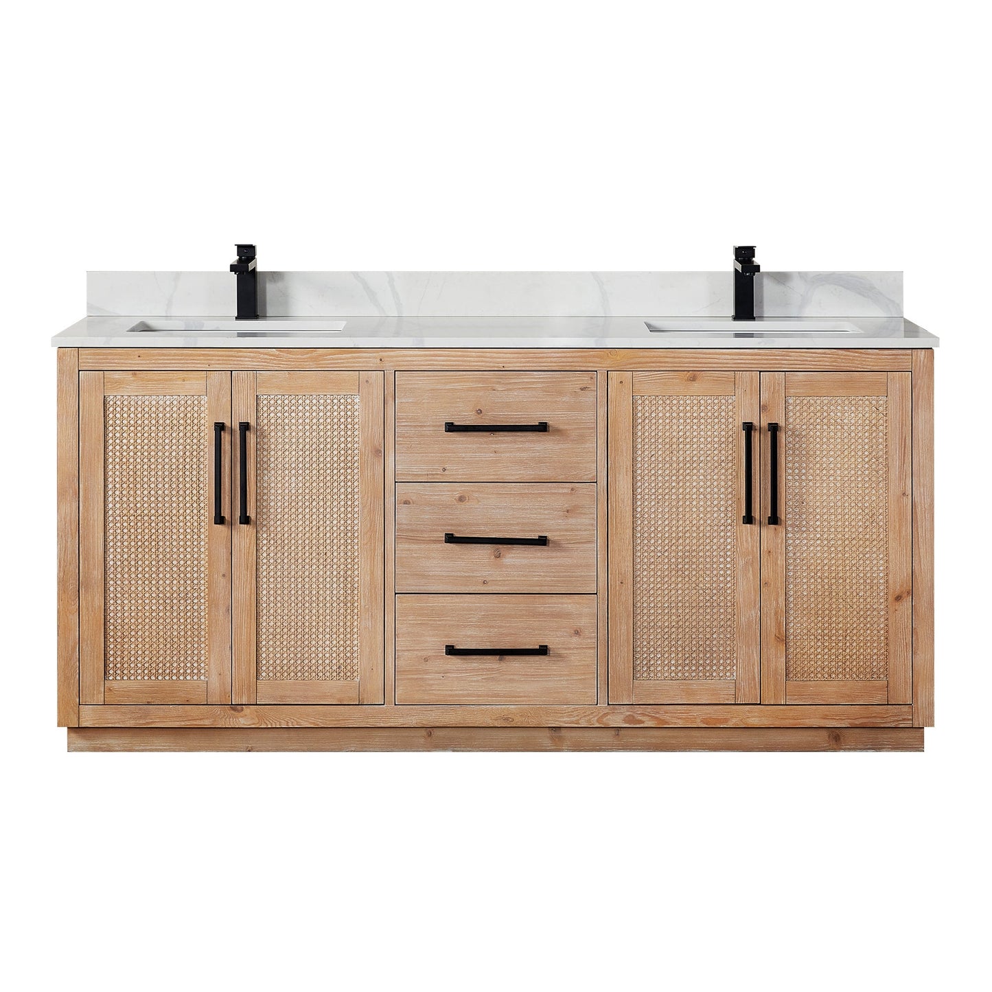 Altair Designs Floral 72" double vanity with top - 561072-LB-CWQ-NM