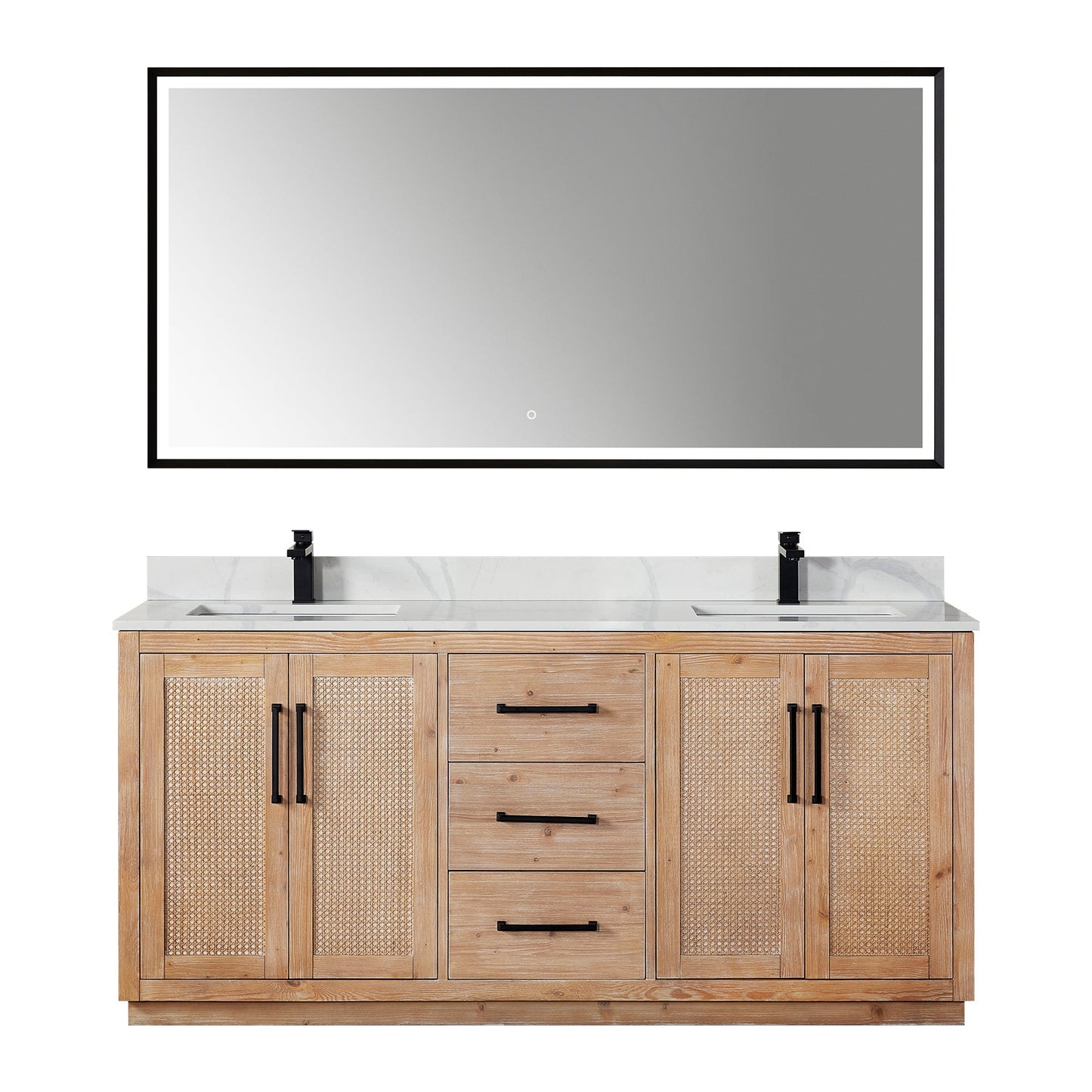 Altair Designs Floral 72" double vanity with top - 561072-LB-CWQ-NM