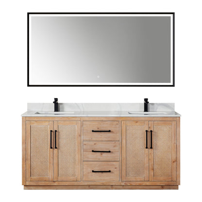 Altair Designs Floral 72" double vanity with top - 561072-LB-CWQ-NM