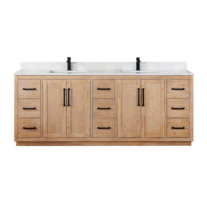Altair Designs Floral 84" double vanity with top - 561084-LB-CWQ-NM