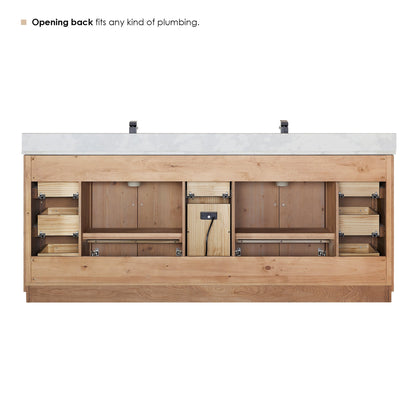 Altair Designs Floral 84" double vanity with top - 561084-LB-CWQ-NM