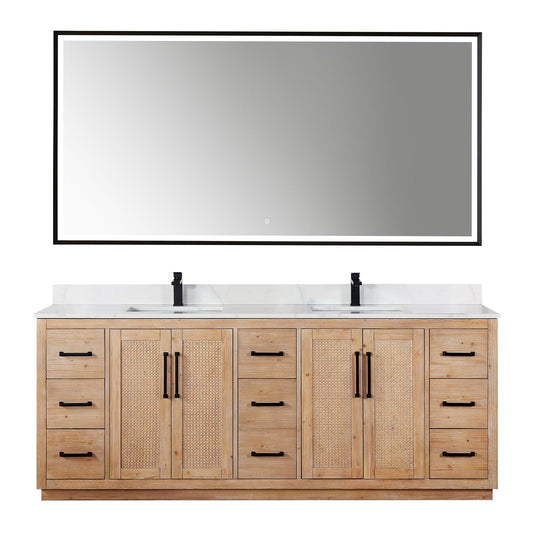 Altair Designs Floral 84" double vanity with top - 561084-LB-CWQ-NM