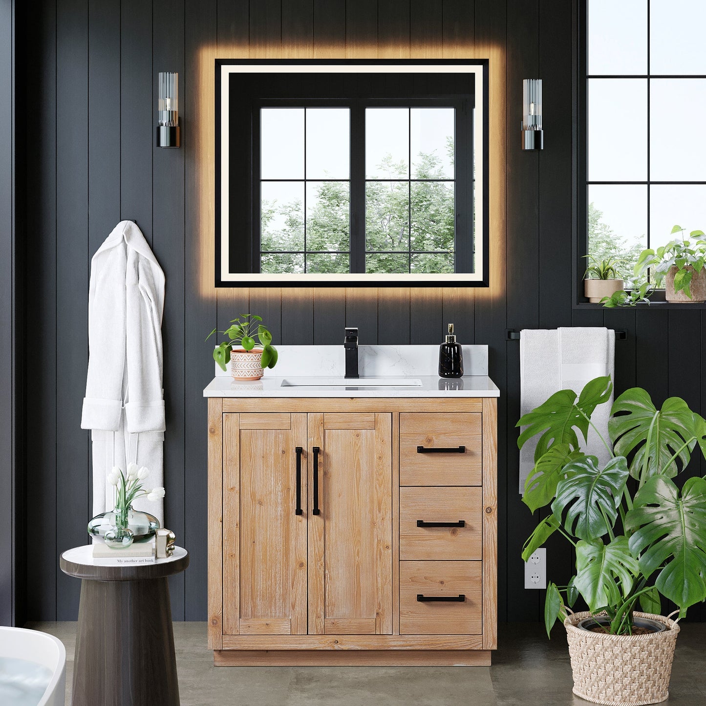Altair Designs Cicero 36" single vanity with top - 562036-LB-GW-NM