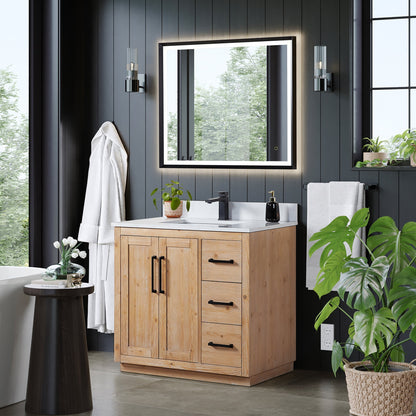 Altair Designs Cicero 36" single vanity with top - 562036-LB-GW-NM
