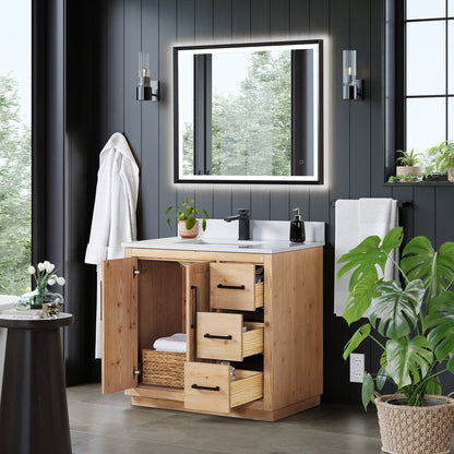 Altair Designs Cicero 36" single vanity with top - 562036-LB-GW-NM