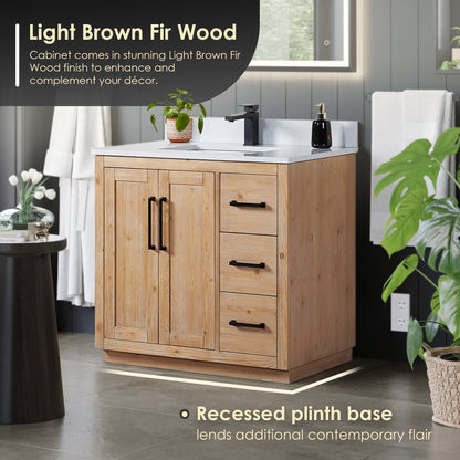 Altair Designs Cicero 36" single vanity with top - 562036-LB-GW-NM