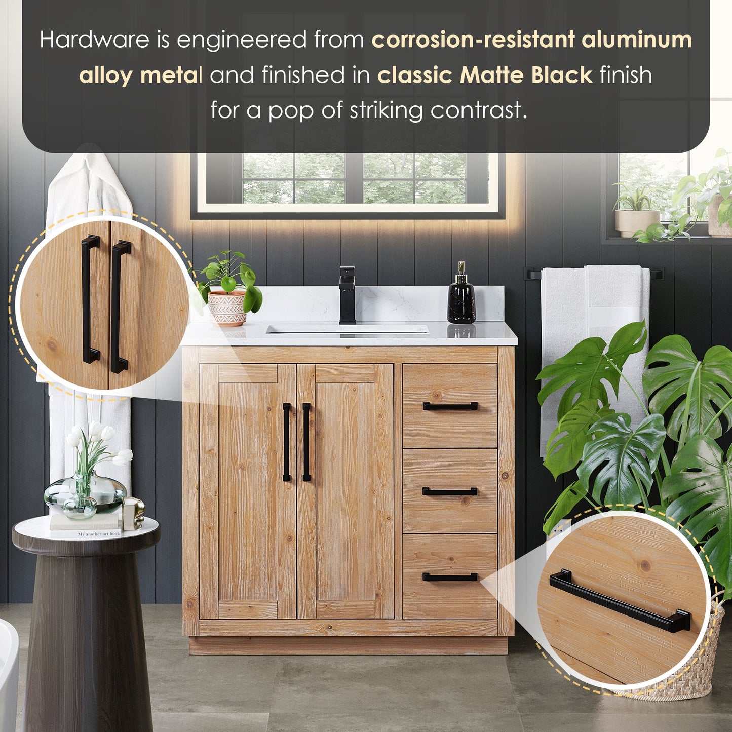 Altair Designs Cicero 36" single vanity with top - 562036-LB-GW-NM