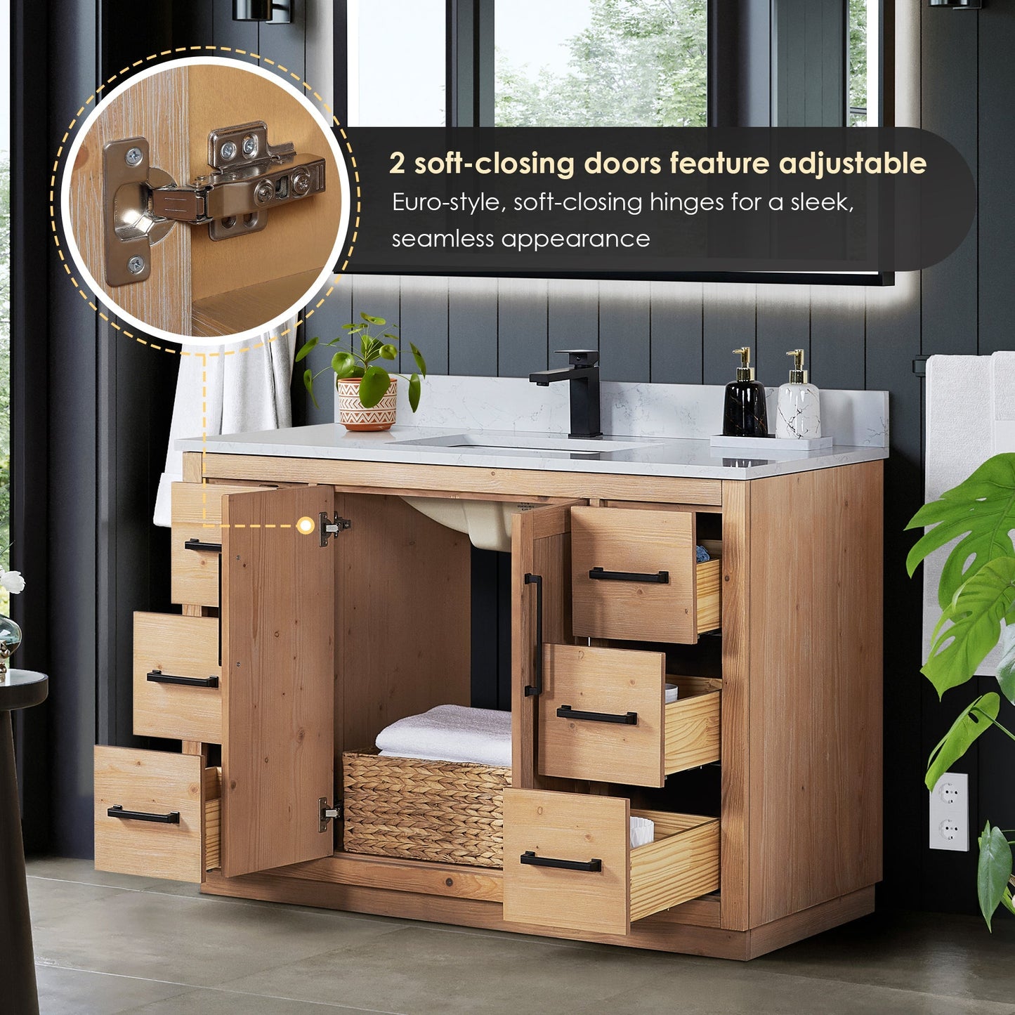 Altair Designs Cicero 48" single vanity with top - 562048-LB-GW-NM