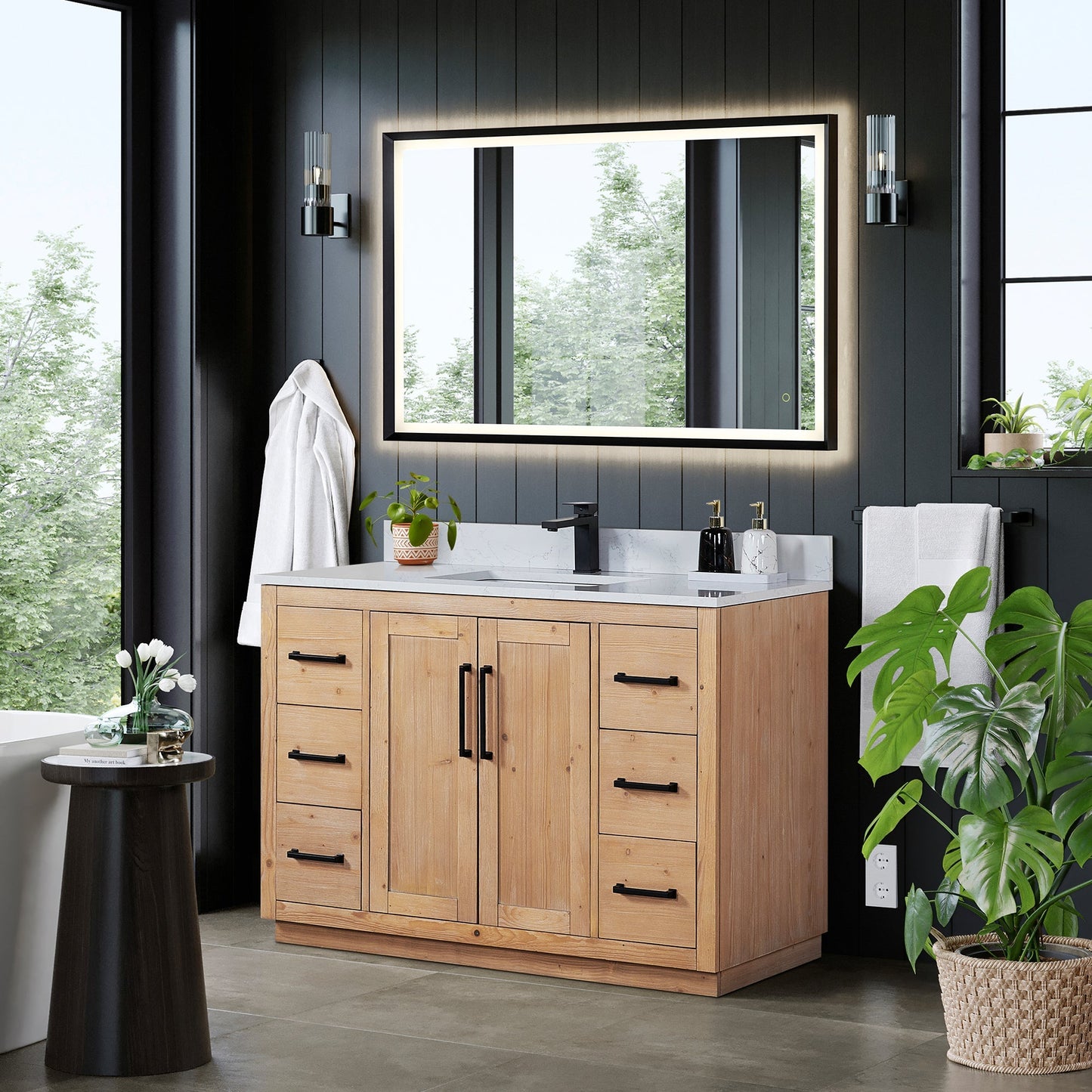 Altair Designs Cicero 48" single vanity with top - 562048-LB-GW-NM