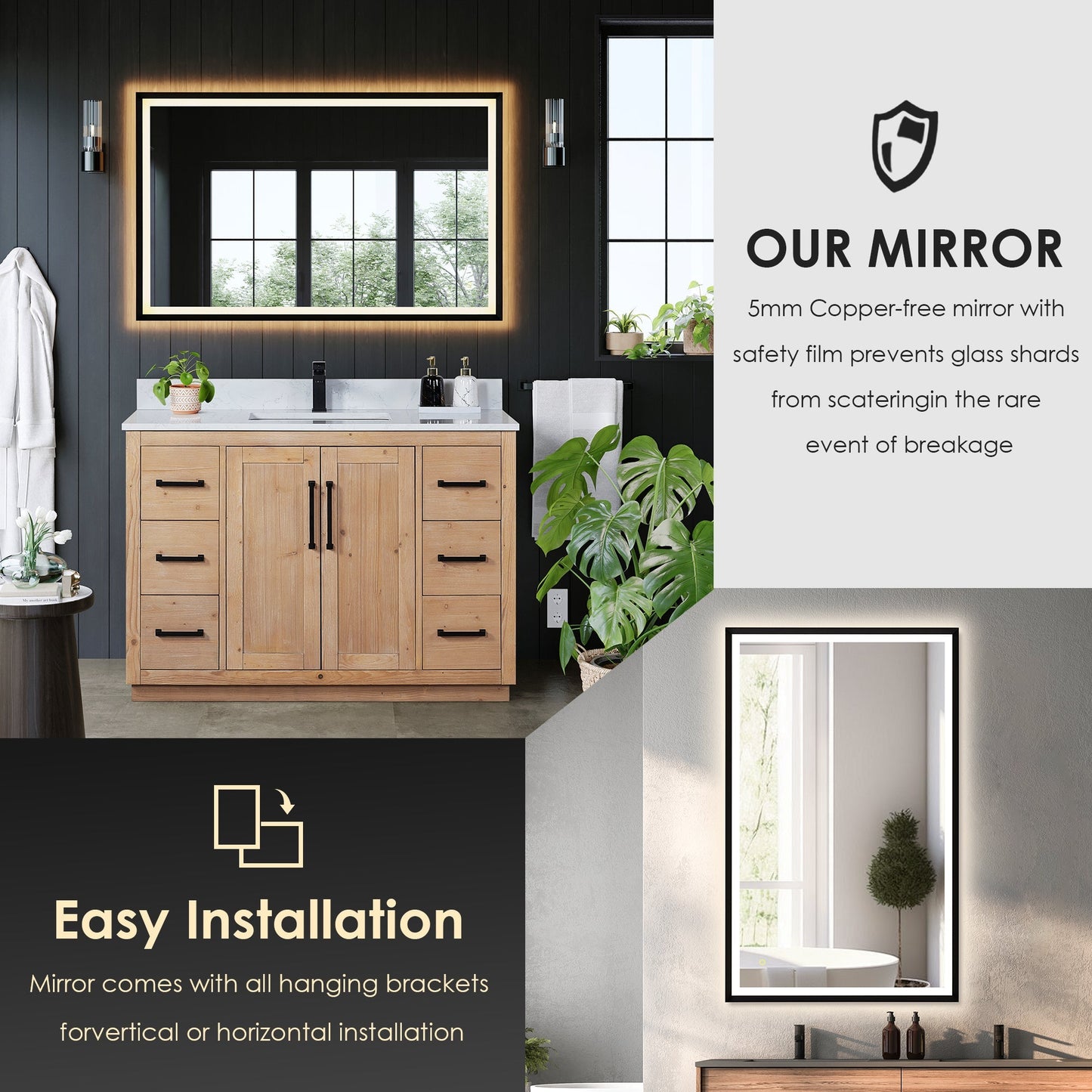 Altair Designs Cicero 48" single vanity with top - 562048-LB-GW-NM