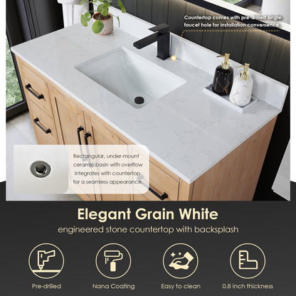 Altair Designs Cicero 48" single vanity with top - 562048-LB-GW-NM