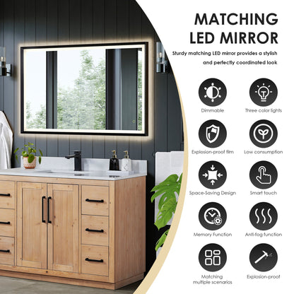 Altair Designs Cicero 60" double vanity with top - 562060-LB-GW-NM