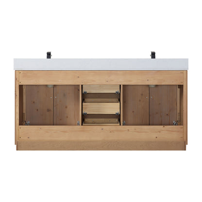 Altair Designs Cicero 72" double vanity with top - 562072-LB-GW-NM