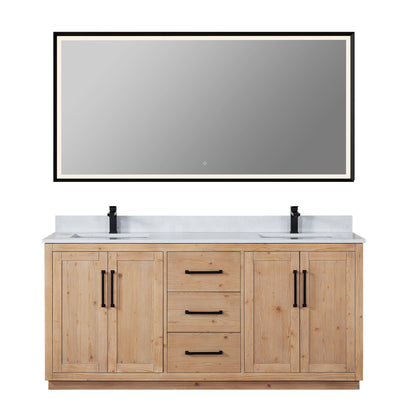 Altair Designs Cicero 72" double vanity with top - 562072-LB-GW-NM